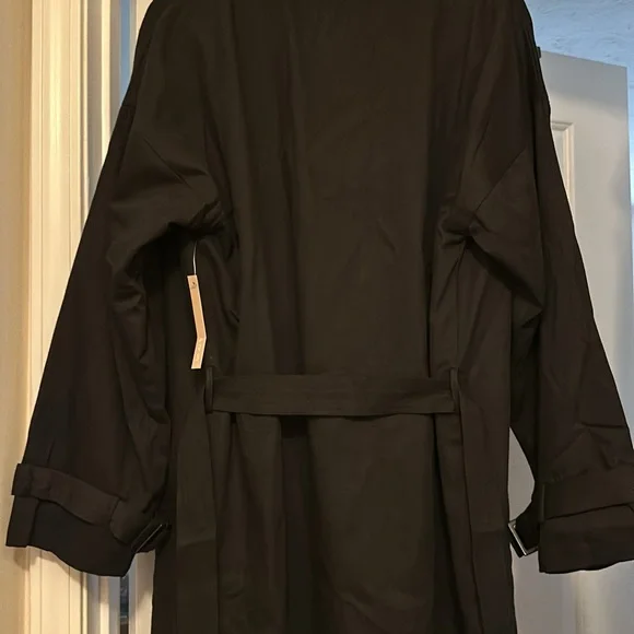 Cleobella Black Coat Lightweight Size L/XL Organic Cotton Jacket NWT - Picture 6 of 7